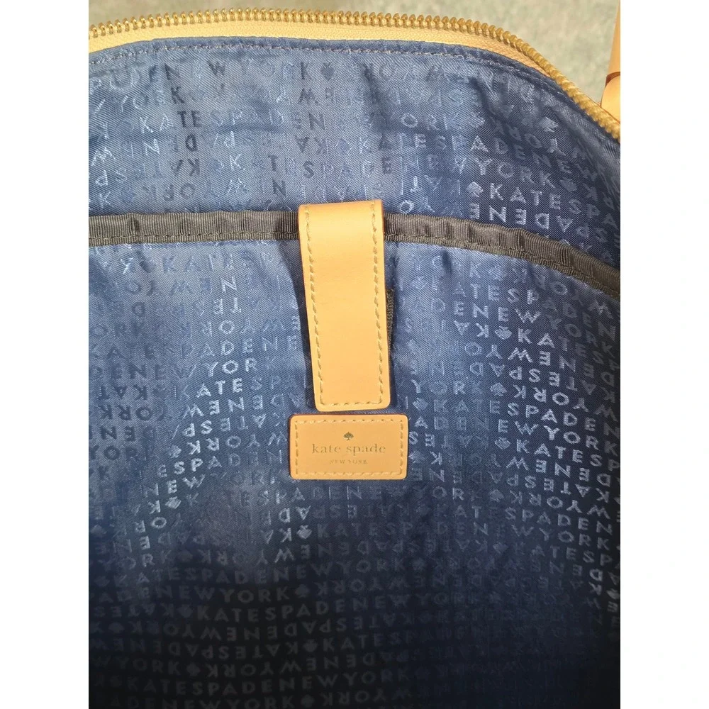 Kate Spade Kennedy Park Calista Laptop Bag‎ Navy Blue Nylon Leather Trim Lined